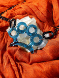Blue Glass Knuckle Necklace
