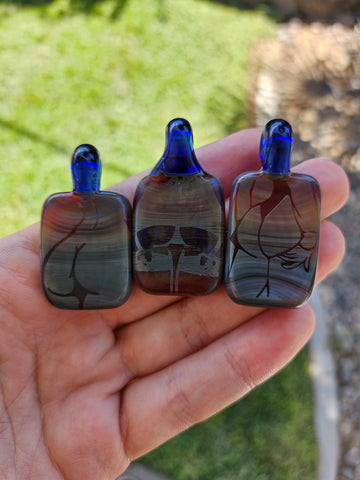 Amber Purple Sandblasted Pendys