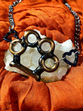 Electrum Glass Knuckle Necklace