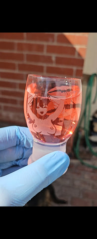 Sandblasted sherry glasses